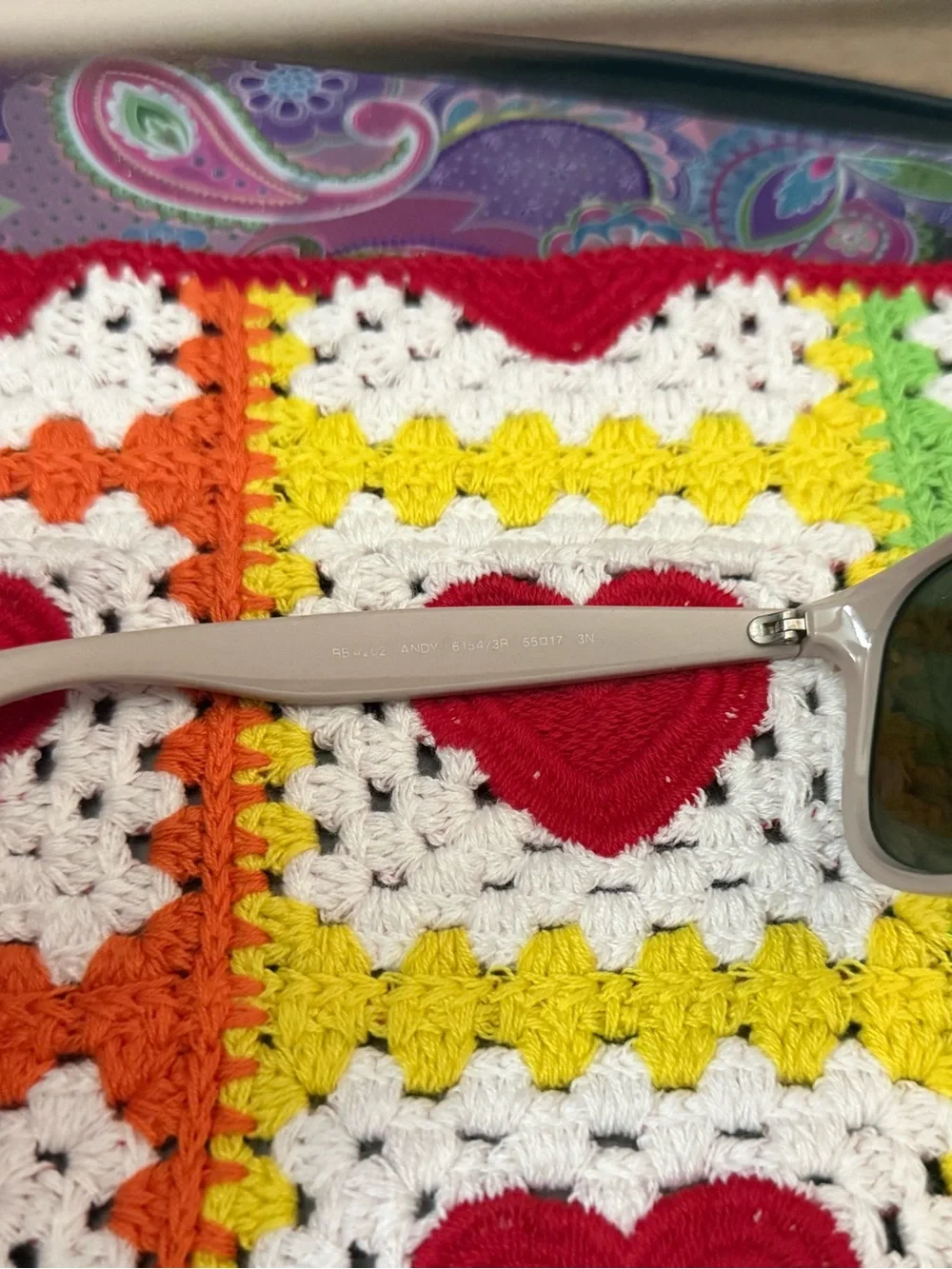 Ray-Ban Beige Frame Sunglasses with Green Mirror Lenses